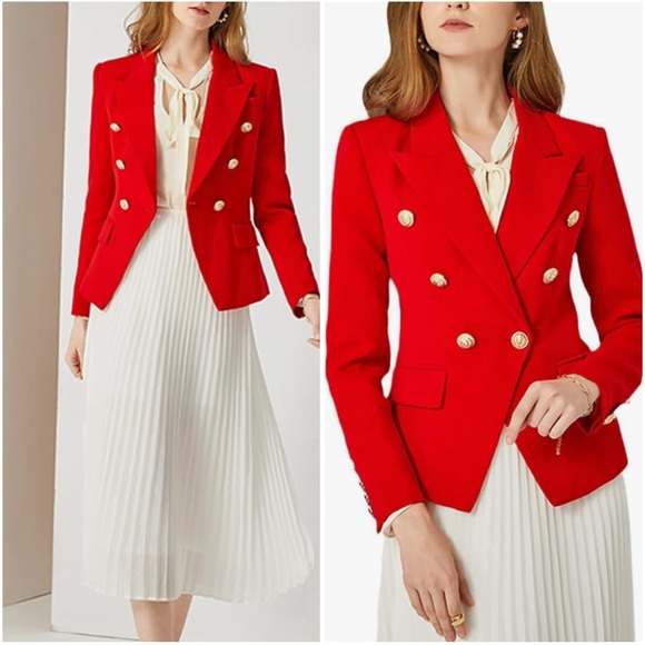 Fate Jackets & Blazers - Fate NWT! Women'S Casual Double Breasted Red Blazer Size M